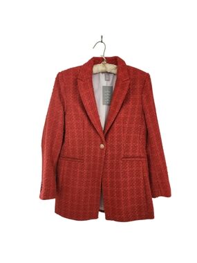 H&M Orange Textured One-Button Blazer NWT